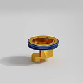 Industrial Gold And Blue Metal Circular Component With Base Structure 3d model