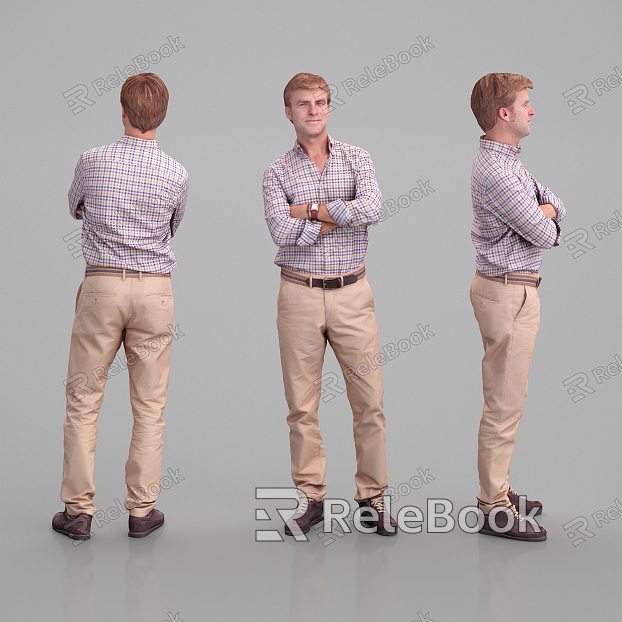 Modern man standing man model