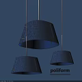 Three Textured Fabric Pendant Lights in Neutral Tone by Poliform Modern Design