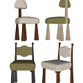 Modern Accent Chairs With Green And White Velvet Upholstery Various Backrest Designs And Wooden Legs