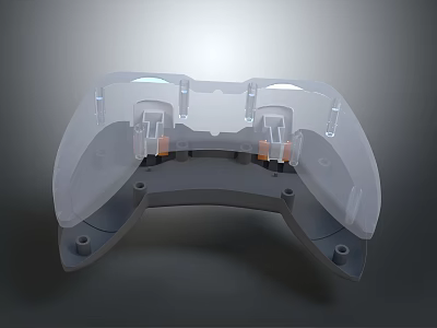 Transparent Game Controller Shell For PC Gaming With Durable Plastic And Internal Structure 3d model