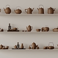 New Chinese Teapot Tea Set Tea Cup Combination 3d model