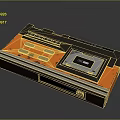 Modern Computer Control Panel 3D Model With Orange Gray Design Interface And Buttons