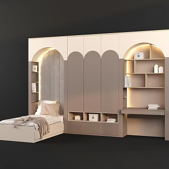 Modern Children's Bookcase Children's Bed 3d model