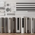 Modern Air Conditioner Fan Models With Various Colors And Contemporary Designs