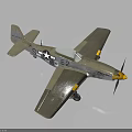 Vintage Military Model Airplane With Silver Fuselage Yellow Nose And Propeller Wings