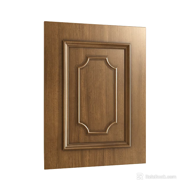 Elegant Classic Wooden Cabinet Door With Intricate Carved Panel Design 3d model 