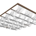 Elegant White Pleated Ceiling Drapery With Wooden Frame For Interior Decor