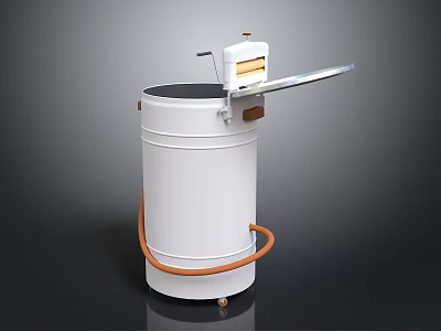 Household Supplies White Barrel With Orange Hose Lid And Control Device For Home Use 3d model