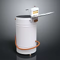 Household Supplies White Barrel With Orange Hose Lid And Control Device For Home Use