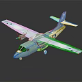 Light Green And White Passenger Aircraft With Twin Wings Tail Logo And Landing Gear