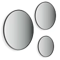 Three Modern Round Mirrors With Black Frames For Wall Decoration 3d model