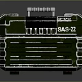 Military Green Equipment Container With Red Details SAS 27 Label And Metal Grille Structure