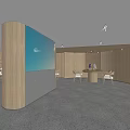 Modern Public Office Space Interior With Open Design Wooden Walls Glass Partition Desks And Chairs