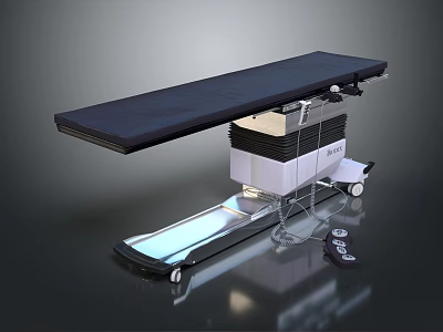 Advanced Medical Surgical Table With Adjustable Height Mobile Base And Control Panel 3d model