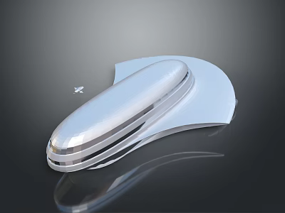 Sleek Modern Silver Decorative Object With Smooth Curved Surface And Reflective Finish 3d model