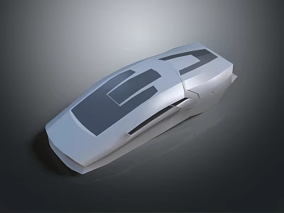White Car Model Featuring Modern Streamlined Design And Black Roof Panel 3d model