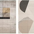 Square Area Rugs with Modern Abstract Geometric Textured Patterns in Neutral Tones 3d model