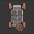 Mars Exploration Rover Model with Large Wheels Satellite Dish Antenna and Metal Frame