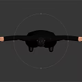 3D Character Model Wearing Black Long Coat With Sunglasses And Outstretched Arms