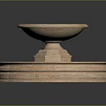 Home Decorative Two Tiered Stone Fountain With Circular Base And Natural Texture