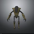 3D Robot Character Design With Gold And Black Mechanical Structure And Joints