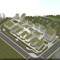 Modern Office Building With Streamlined Glass Facade In Urban Setting With Trees Pedestrians And Road