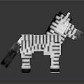 Pixel Art Zebra Figure With Black And White Stripes Design 3d model