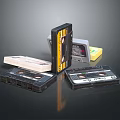Vintage Cassette Tapes Collection Featuring Various Colors Stacked Open On Dark Surface