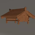 New Chinese Style Door Head New Chinese Style Building Component Eaves 3d model
