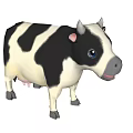 Cute Black And White Cow Doll With Big Blue Eyes Pink Ears And Standing Pose