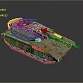 Military Combat Tank Vehicle Featuring Heavy Armor Tracks And Desert Camouflage Design