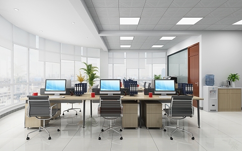 modern public office area office 3d model