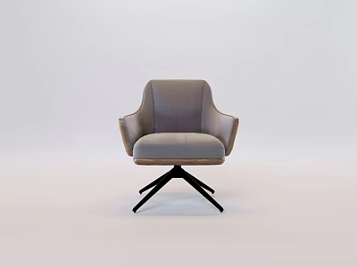 Modern Upholstered Accent Chair With Light Gray Fabric And Black Metal Cross Legs 3d model