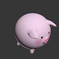 Cute Pink Pig Shaped Dessert With Round Body Ears And Nose Details