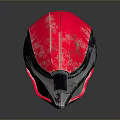 Weapon Tactical Helmet Red And Black Military Combat Gear Design
