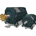 Two Industrial Motors With Green Metal Casing And Yellow Shafts For Heavy Duty Applications