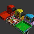 Vibrant Three Wheel Motorcycles With Purple Yellow Red Bodies And Floral Graphic Designs