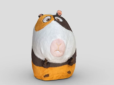 Adorable Plush Guinea Pig Toy Featuring Big Eyes Chubby Body And Colorful Fur 3d model
