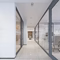 Sleek Modern Corporate Reception Desk With Marble Logo Wall Wood Accents And Elegant Green Plants
