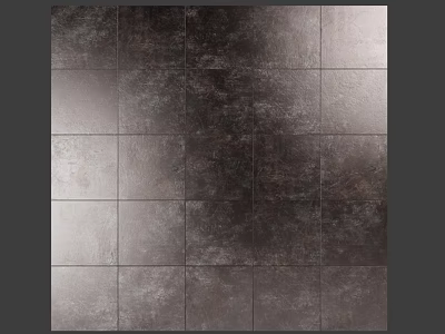 Tile Wall Components Featuring Dark Metal Texture Square Tiles And Vintage Industrial Finish 3d model