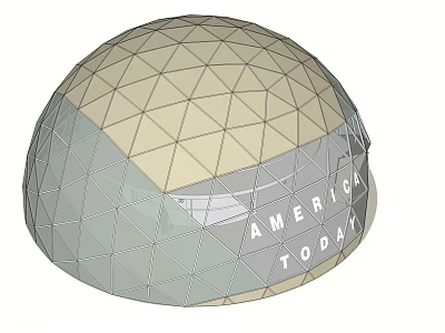 America Today Featured Dome Structure With Geometric Grid Design 3d model