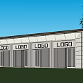 Modern Entrance Gate Design With Building Exterior Lawn Area And Parked Car