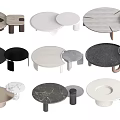 Modern Coffee Tables With Various Designs Different Materials And Color Combinations 3d model