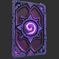 Purple Glowing Card With Spiral Symbol And Star Design Stone Border