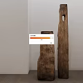 Wooden Decorative Ornament Set With Two Pieces And Hollow Design In Minimalist Interior
