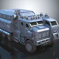 Armored Military Vehicle With Sturdy Metal Armor Roof Mounted Equipment And Multi Wheel Design