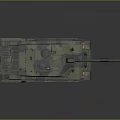 Modern Armored Military Tank Featuring Camouflage Paint Cannon Tracks And Antennas