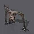 Humanoid Monster With Long Arms Pale Skin And Sharp Claws In Crawling Posture