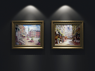 European oil painting decorative painting 3d model